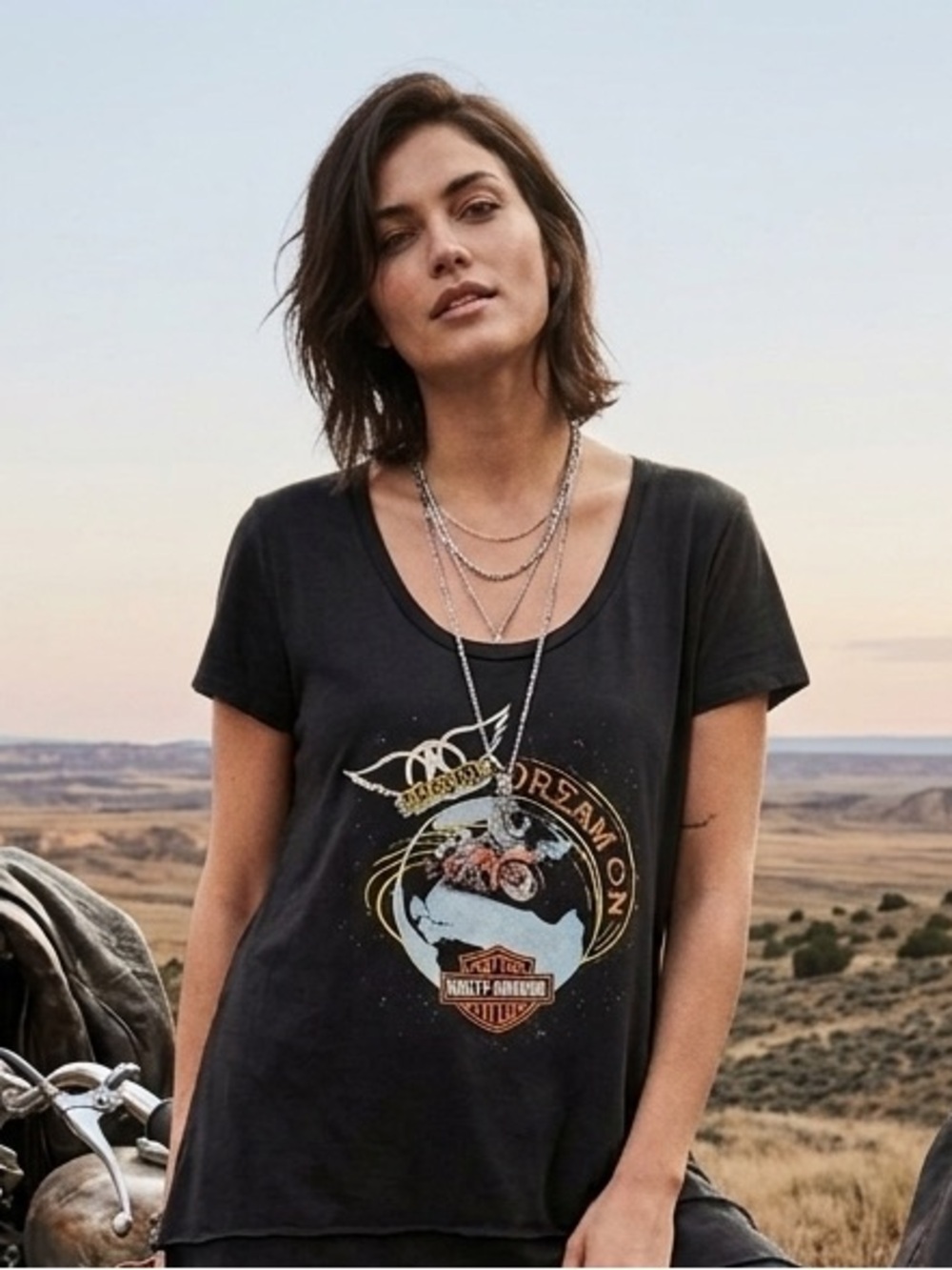Harley-Davidson Black Aerosmith Dream On' Motorcycle Graphic Tee xl